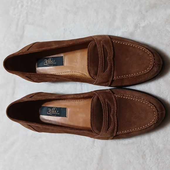 Zelli Italian Handcrafted Suede Slip-On Penny Loafers Size 9M Mens main image 9